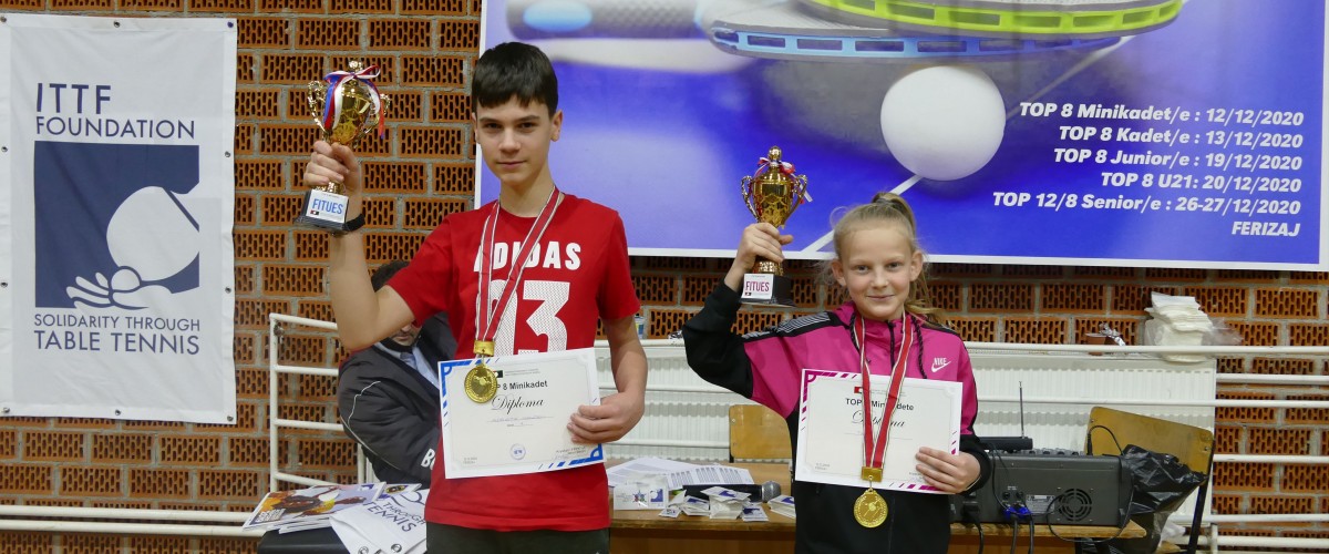 Taibe RULI dhe Adriatik MALOKU - Kampion te Kosoves ne turneun TOP 8 MINIKADET/E